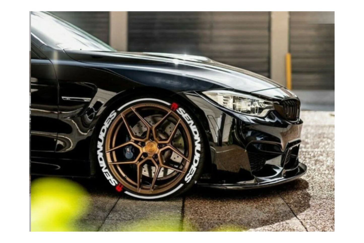 Permanent Tire Lettering Sendnudes Stickers Tire Decals Sticker 1.25" 4Tires