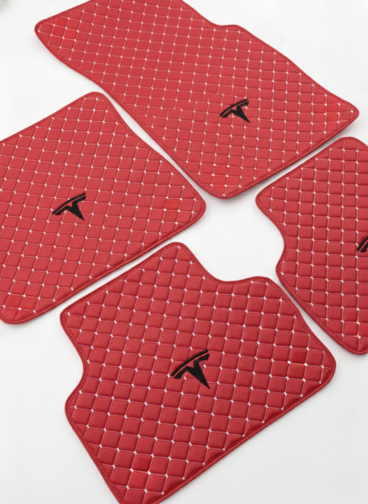 For Tesla Leather Floor Mats - Made To Measure Mats for all Model