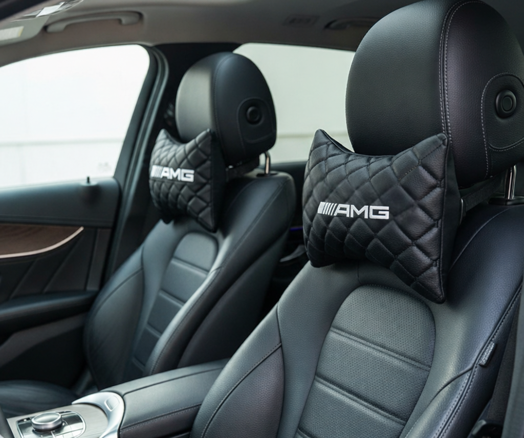 For M.Benz AMG Leather Neck Pillow (2 PCS)