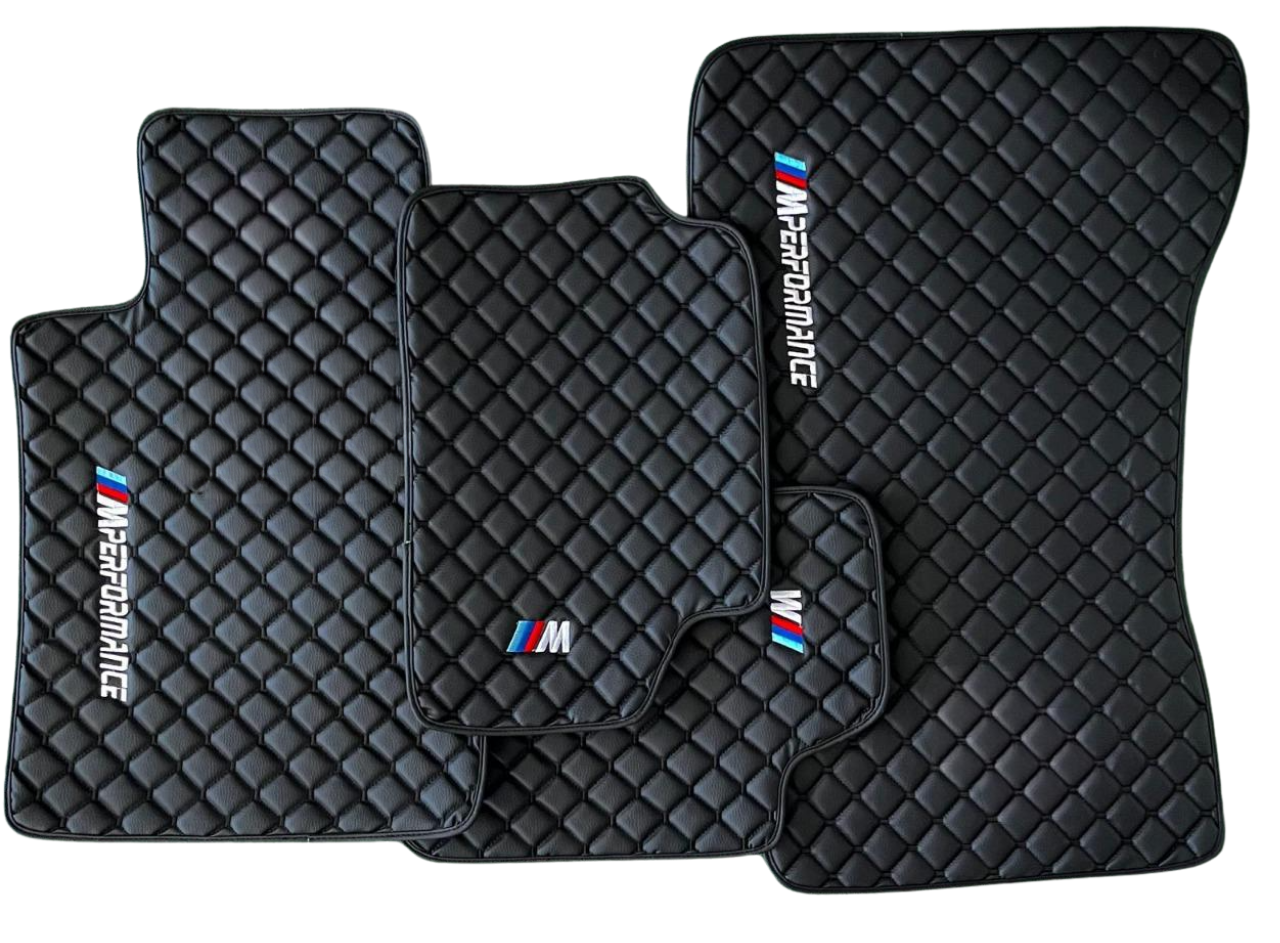 For BMW Floor Mats Set + Leather Trunk Mat