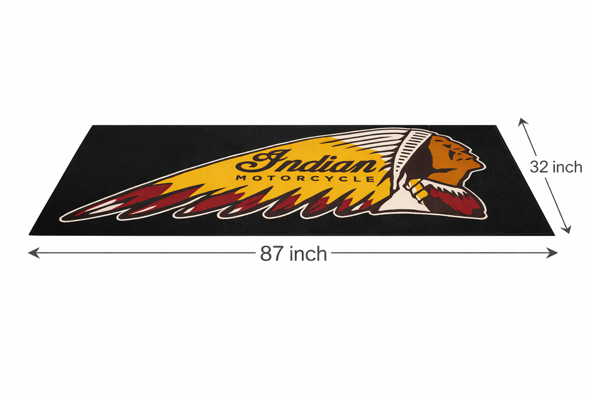 Custom Indian Motorcycle Rug Indian Motorcycle Garage Floor Mat 32x87 Inches Premium Showroom Rug ...