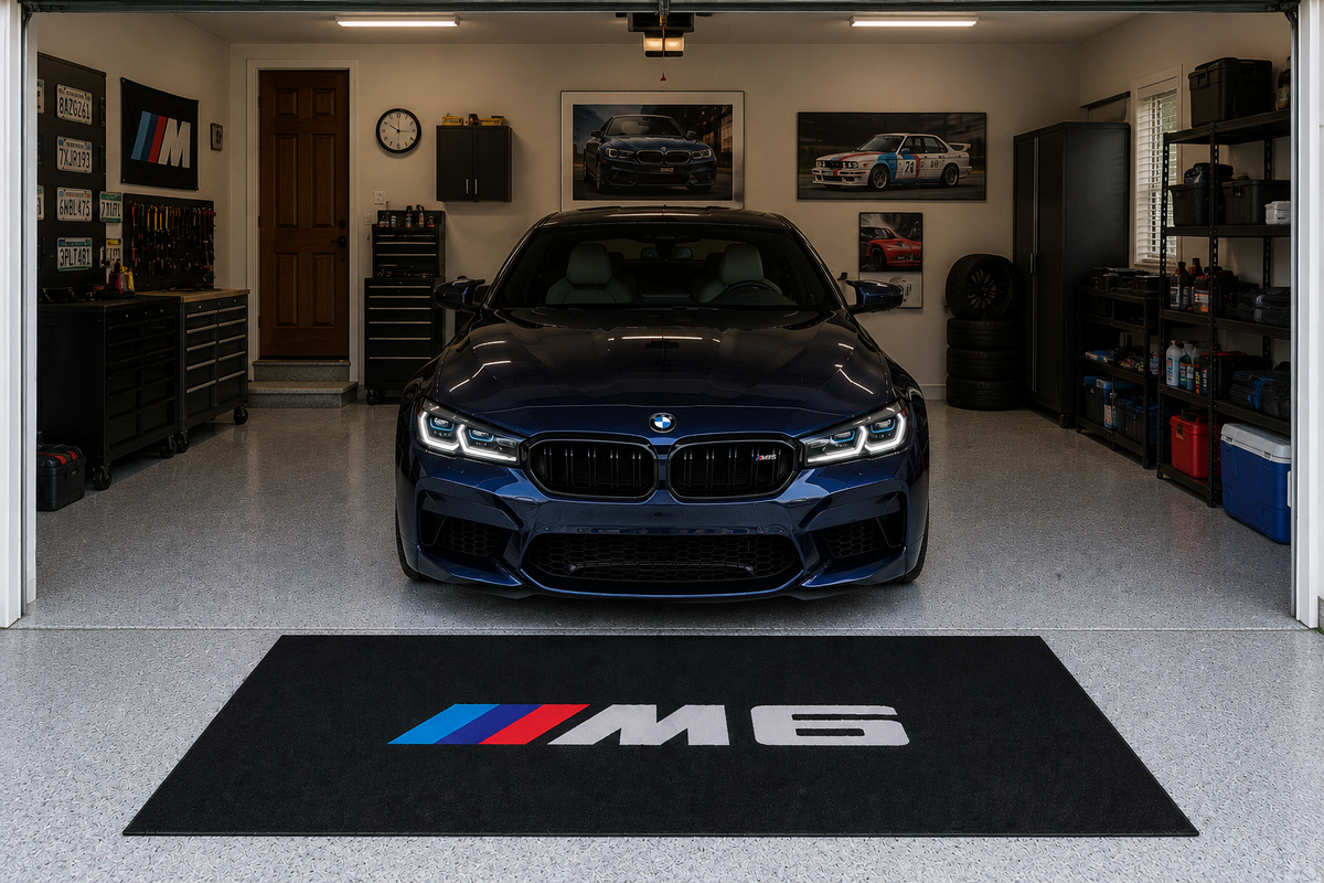Bmw Outdoor Rug BMW M6 Garage Floor Mat 5x7 FT (60x87 Inches) Showroom Rug – CarStyleWorks