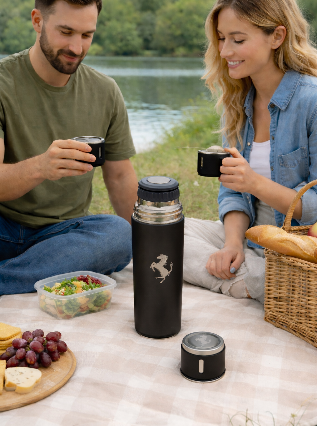 Laser Logo Thermos Set 500 ml – Insulated Flask with 3 Cups