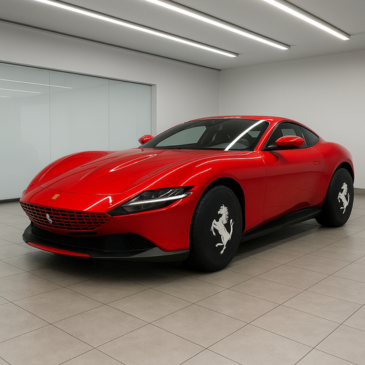 Ferrari Tire Cover – Premium Waterproof Wheel Protector for Sports Cars | Luxury Red Logo Design