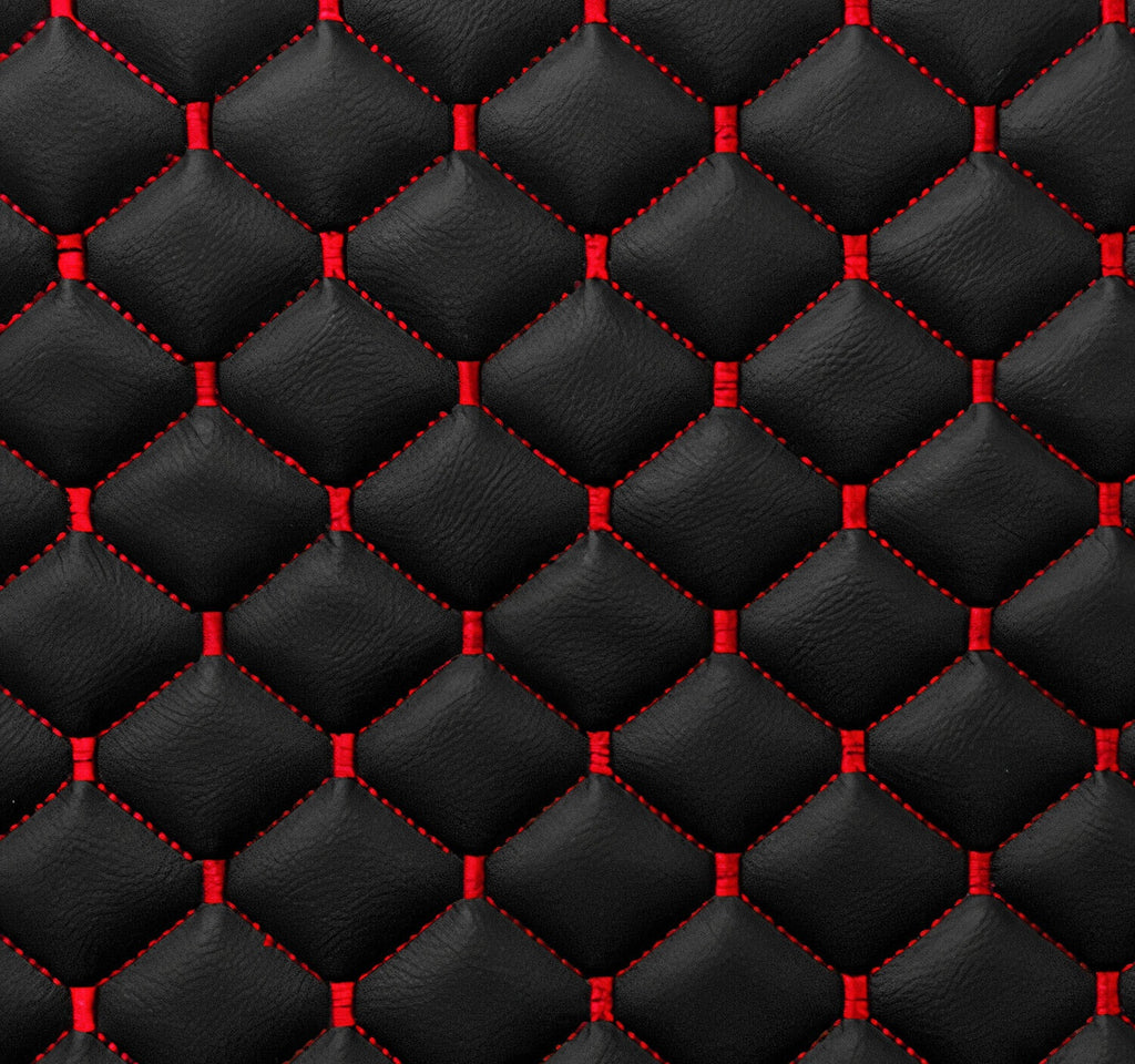 California Leather Floor Mats  Diamond Quilted Design with Prancing Horse Luxury Car Mat