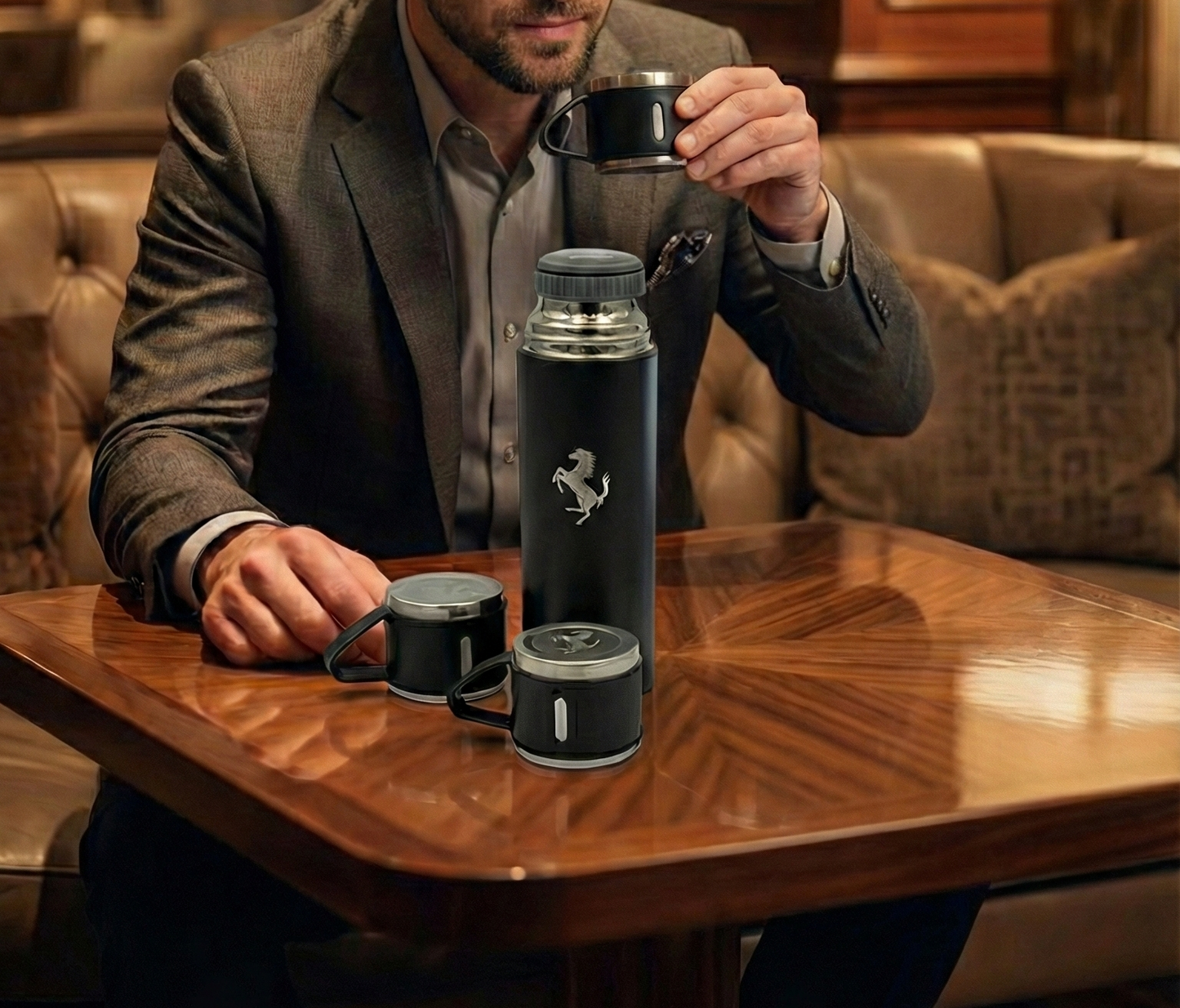 Laser Logo Thermos Set 500 ml – Insulated Flask with 3 Cups