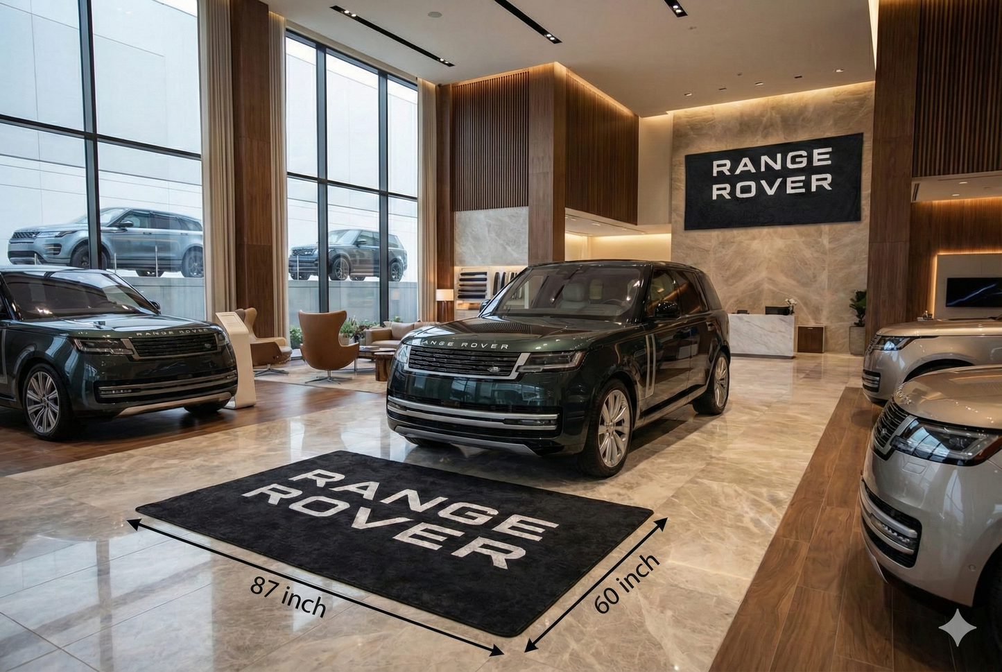 Range Rover Luxury Rug 60×87 INCH Home, Garage & Display Carpet