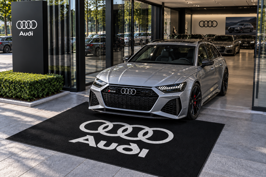 Audi Garage Floor Mat 5x7 FT (60x87 Inches) Premium Showroom Rug & Wall Decor