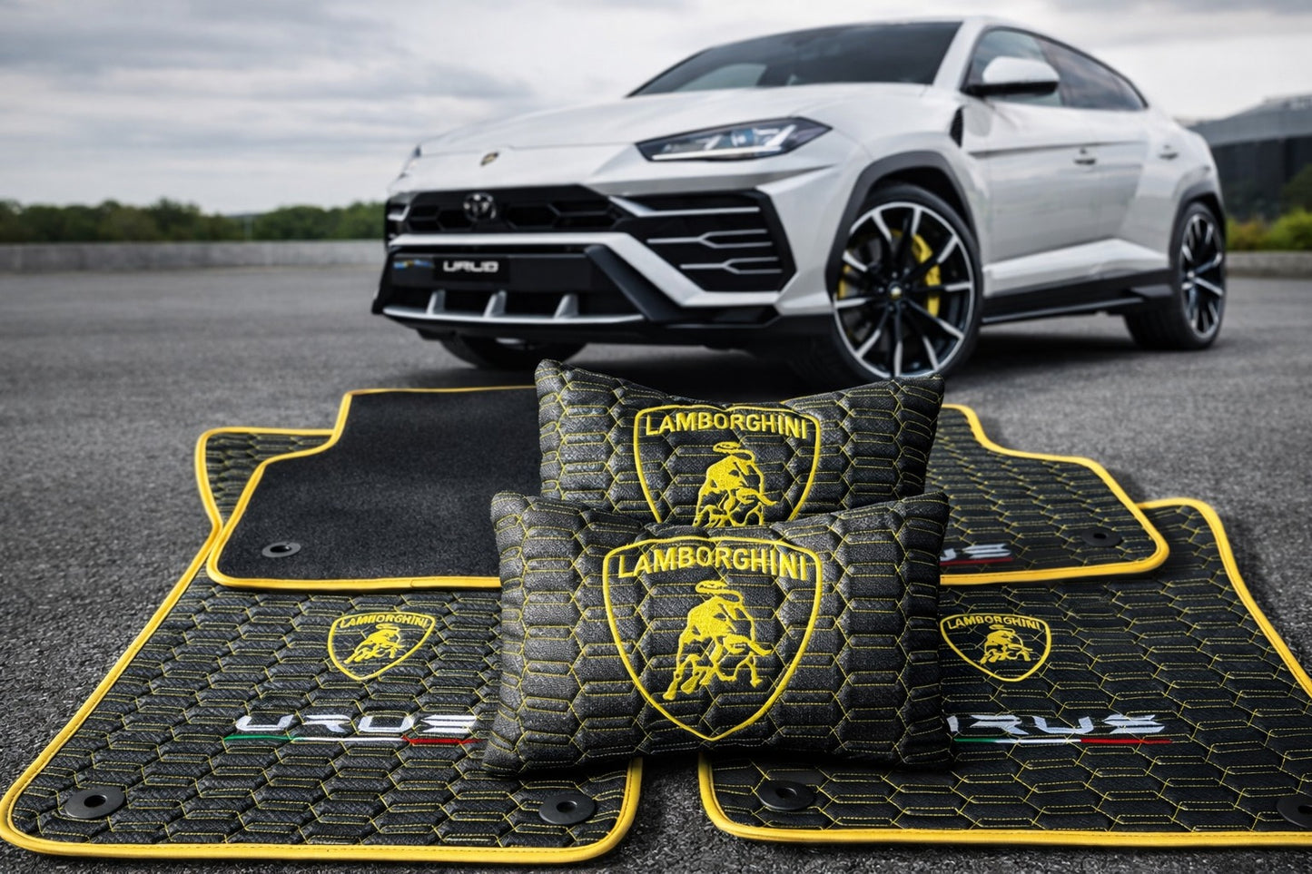 Lamborghini Urus Leather Floor Mats Set Trunk Mat Waterproof Car Mats for all Urus Series