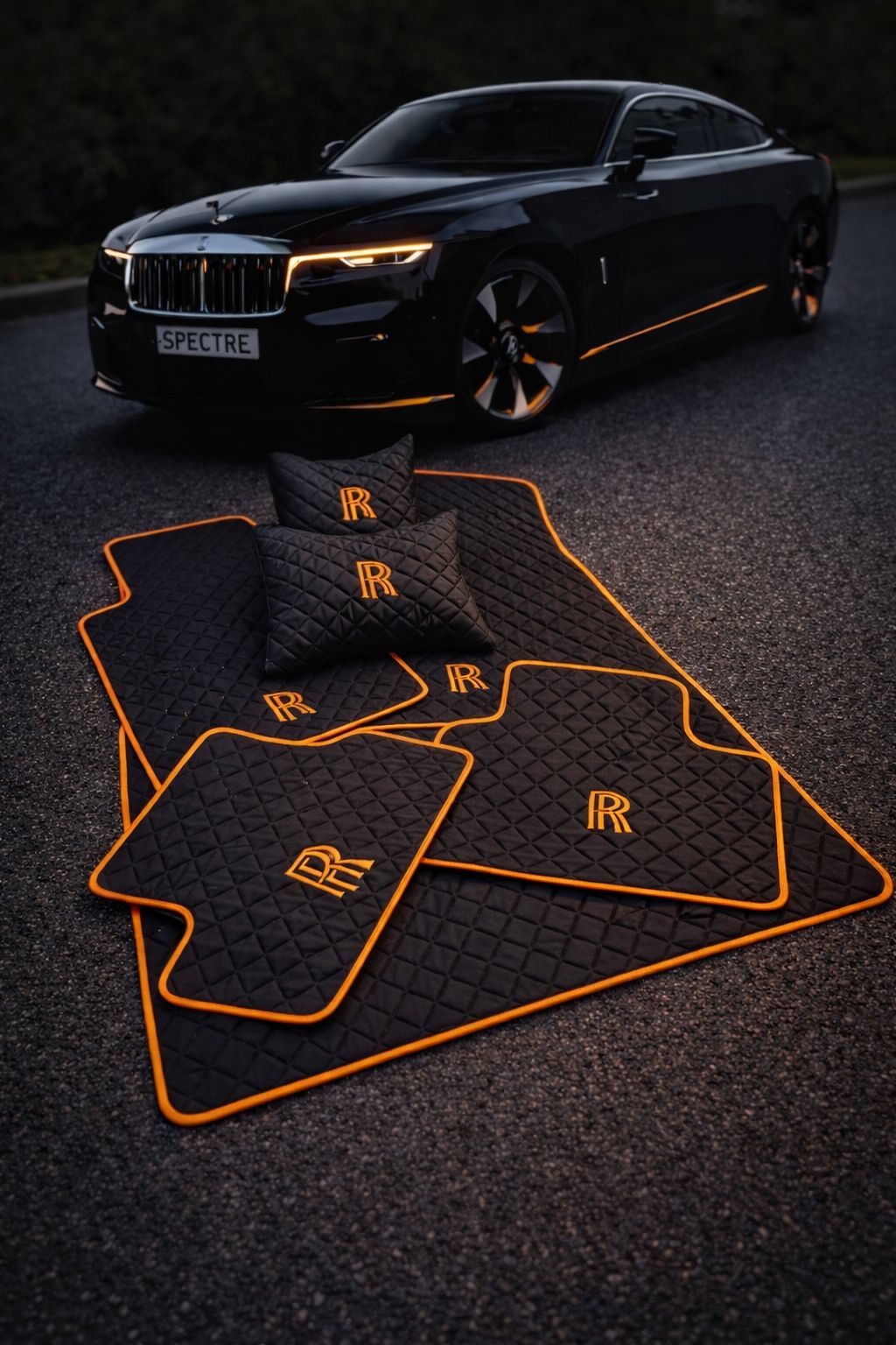 Leather Floor Mats Set For Rolls Royce Trunk Mat Pillow Set