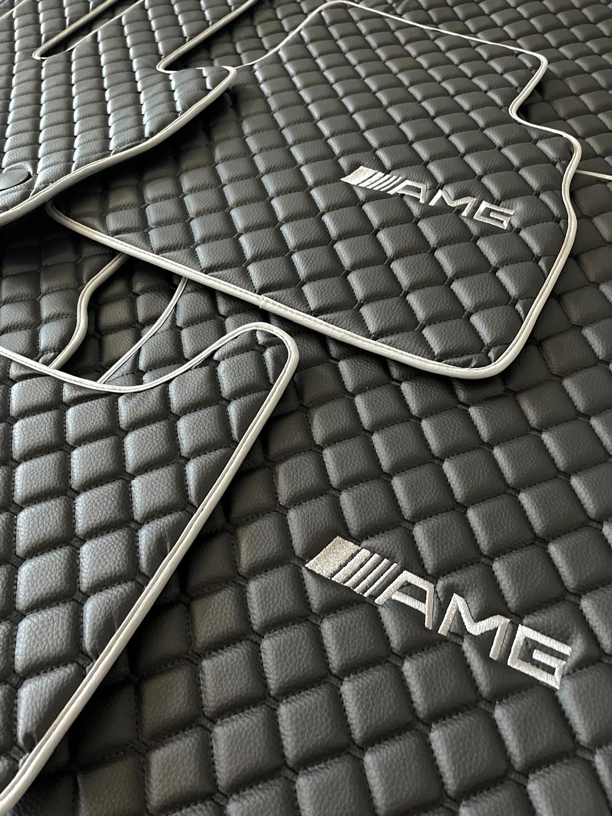 For Mercedes Benz AMG Car Floor Mats Custom fit Leather for all AMG Model Waterproof Carpet Liner