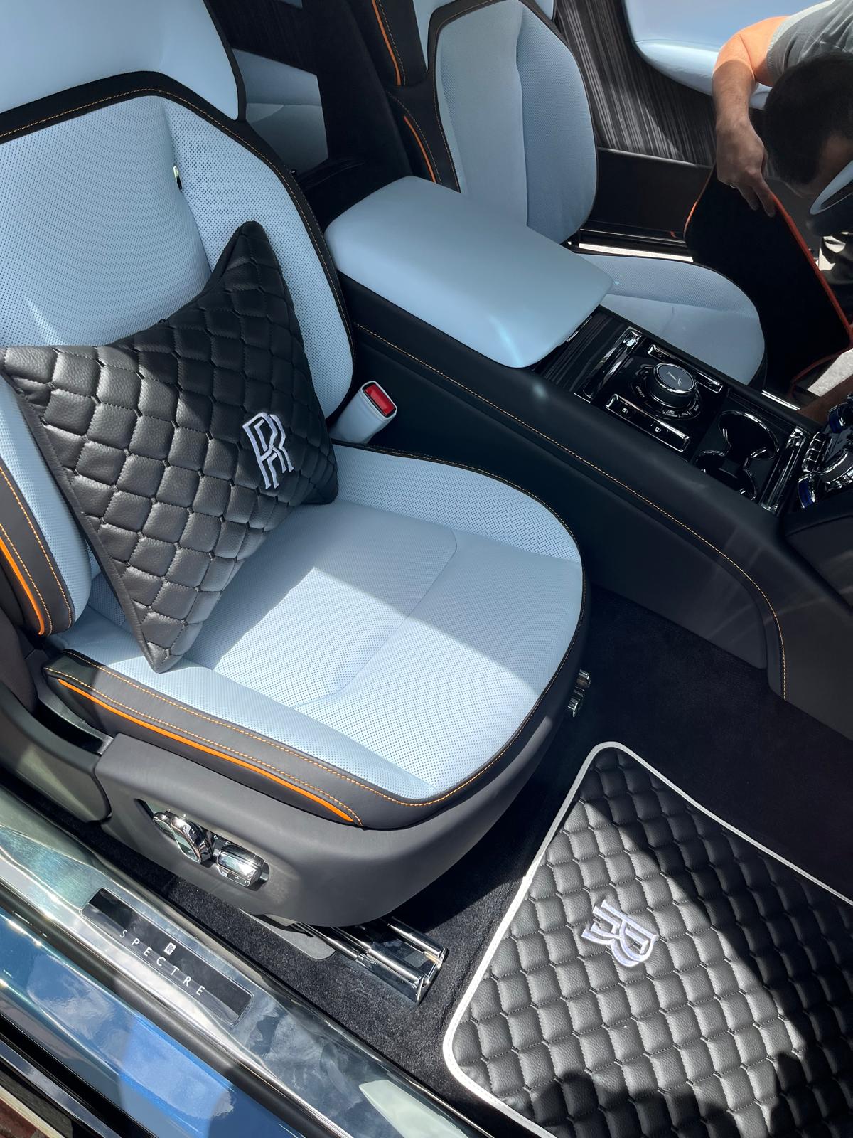 For all Rolls Royce Spectre Car Floor Mats Full Set, 2 Lumbar Cushion, Cargo Liner