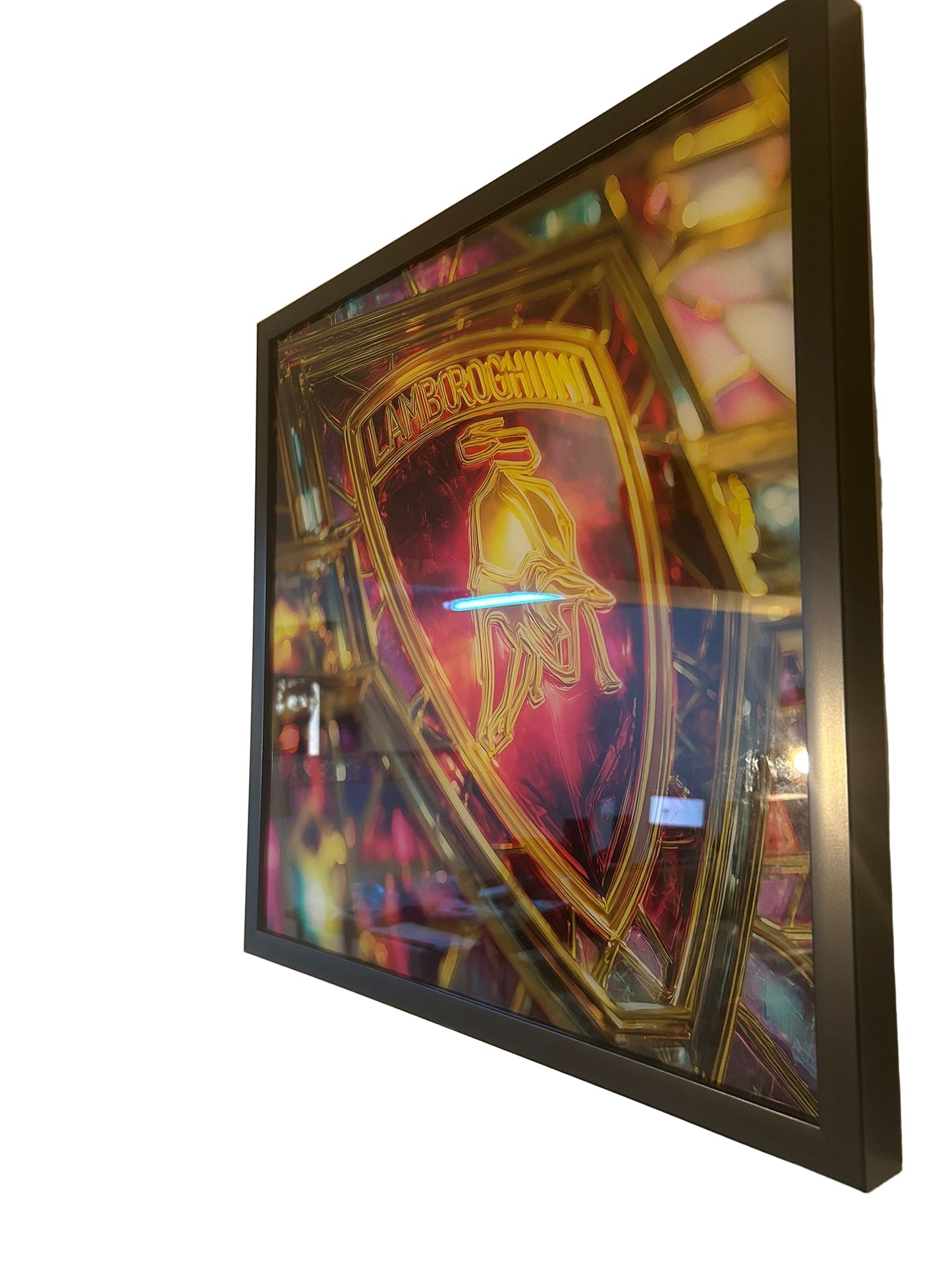 Lamborghini Tempered Glass Picture 50x50 CM with BLACK FRAME