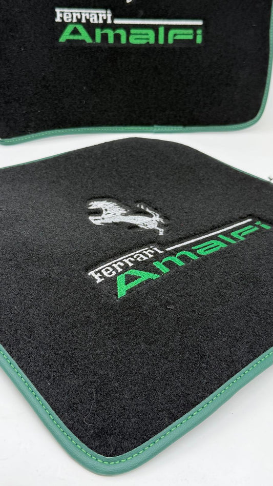 Ferrrari Amalfi Floor Mats Custom Fit Ferrari Carpet Velour Mats with Custom Stitch