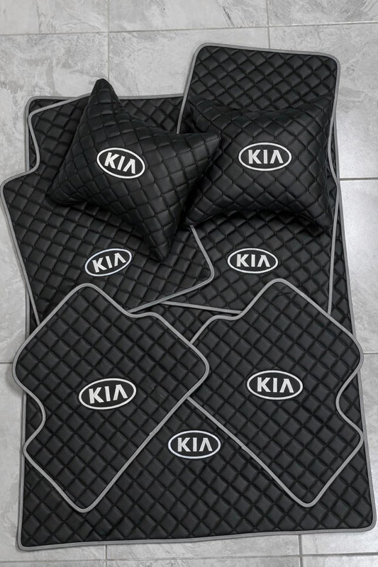 Kia Leather Floor Mats Set Trunk Mat
