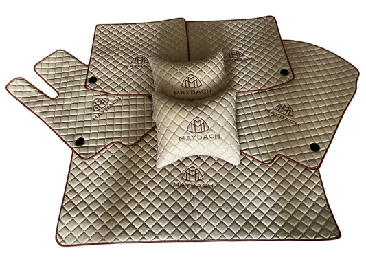 Maybach Leather Floor Mats Set Trunk Mat Pillow For Maybach