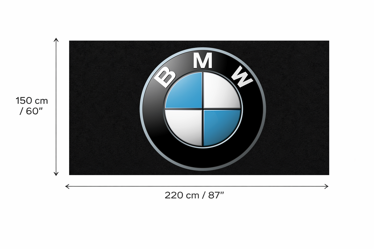 BMW Garage Floor Mat 5x7 FT (60x87 Inches) Premium Showroom Rug & Wall Decor