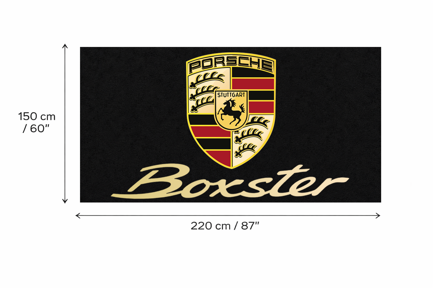 Porsche Boxster Garage Floor Mat 5x7 FT (60x87 Inches) Premium Showroom Rug Wall Decor