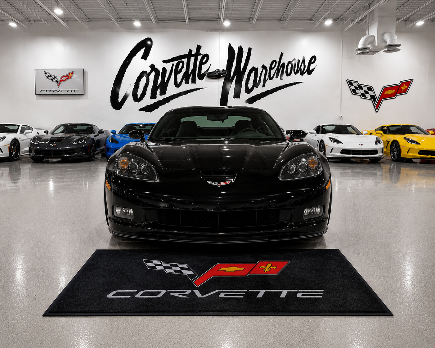 Corvette C6 Garage Floor Mat 5x7 FT (60x87 Inches) Premium Showroom Rug Wall Decor
