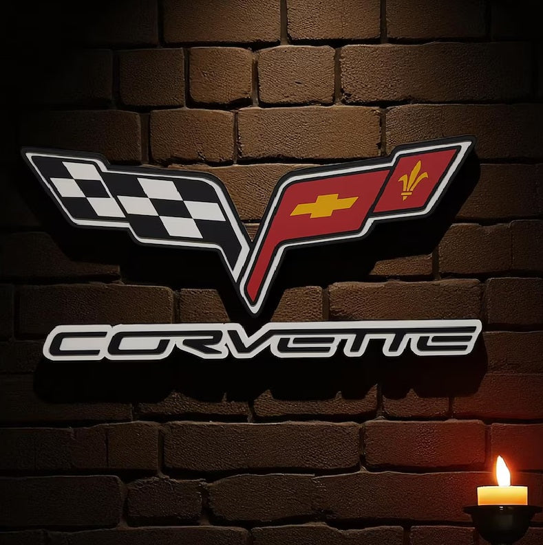 Corvette Wall Sign for Garage – Premium Wall Decor for Car Enthusiasts