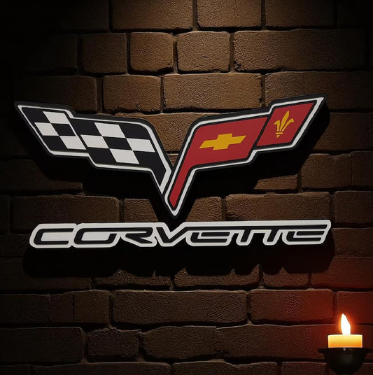Corvette Wall Sign for Garage – Premium Wall Decor for Car Enthusiasts