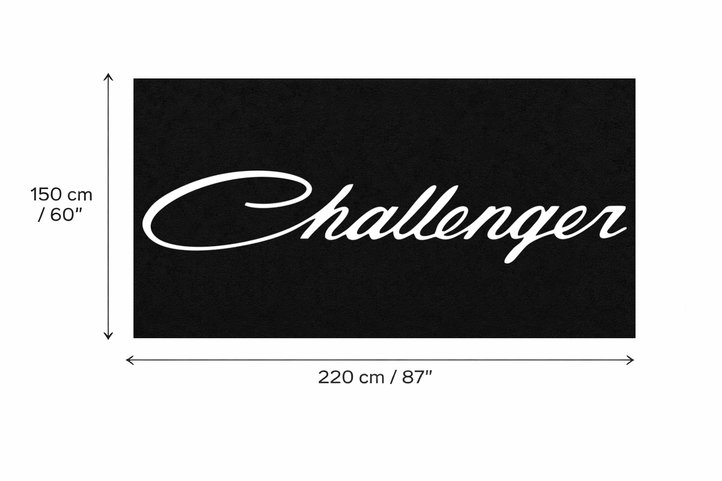 Challenger Garage Floor Mat 5x7 FT (60x87 Inches) Premium Showroom Rug Wall Decor