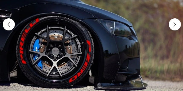 P Zero Permanent Tire Stickers Full Set of 8 for 4 Tires Waterproof & 1.25" Decals