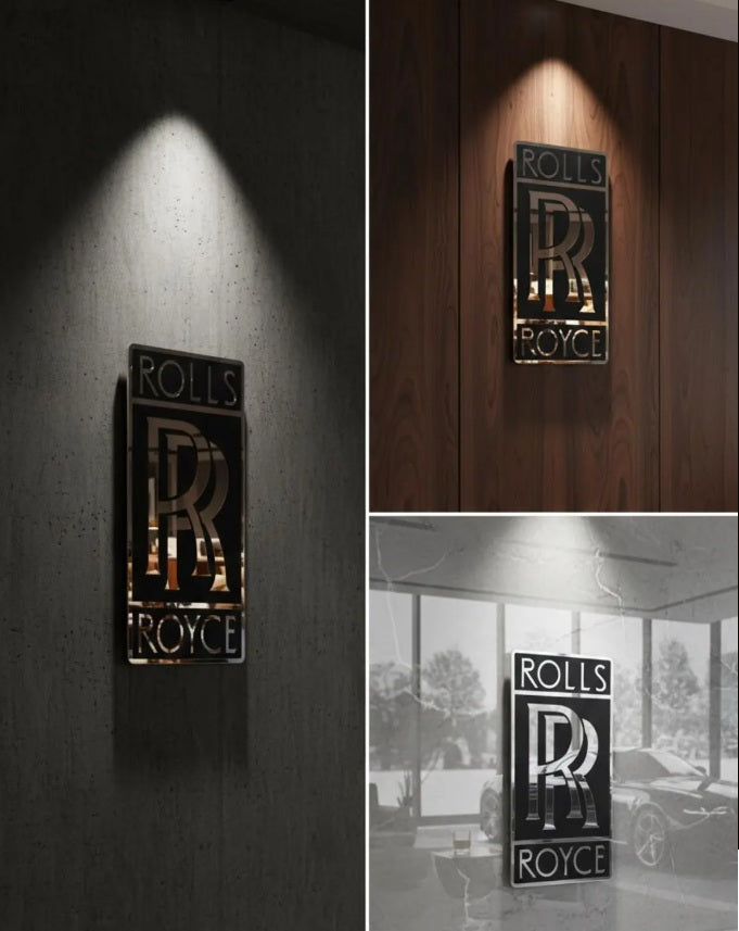 Rolls Royce Wall Sign for Garage – Premium Wall Decor for Car Enthusiasts