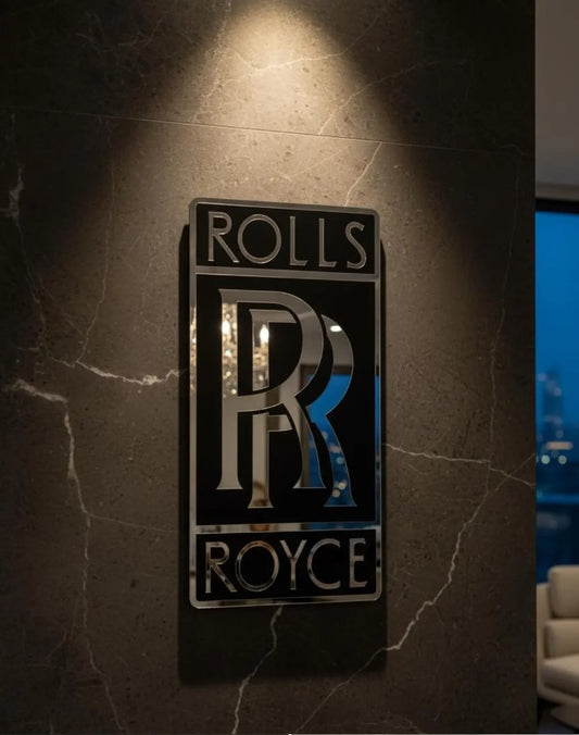 Rolls Royce Wall Sign for Garage – Premium Wall Decor for Car Enthusiasts
