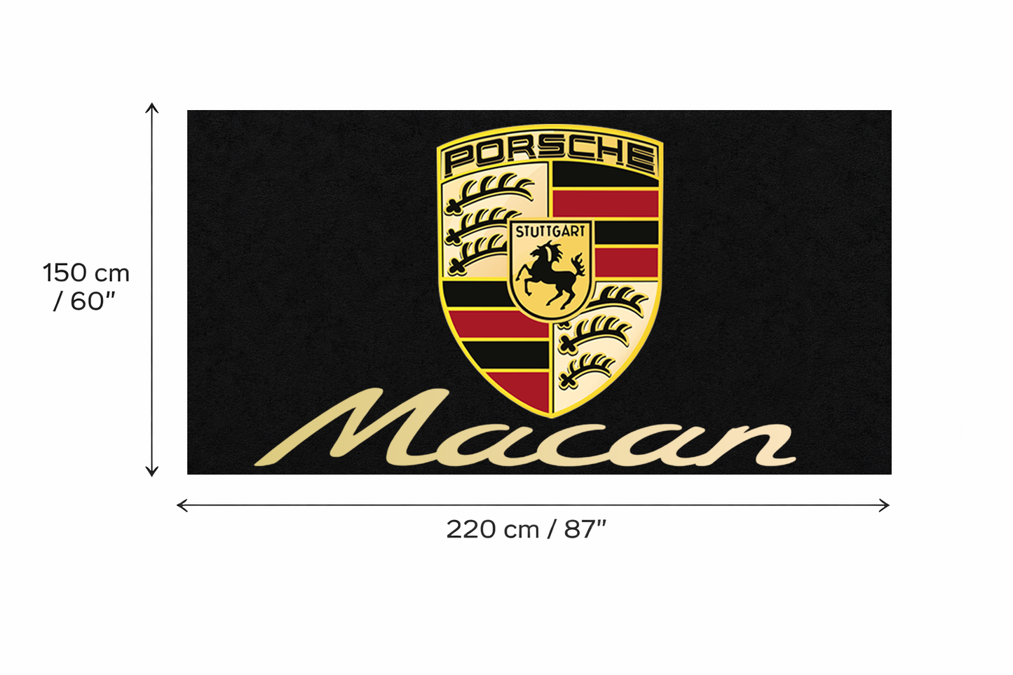 Porsche Macan Garage Floor Mat 5x7 FT (60x87 Inches) Premium Showroom Rug Wall Decor