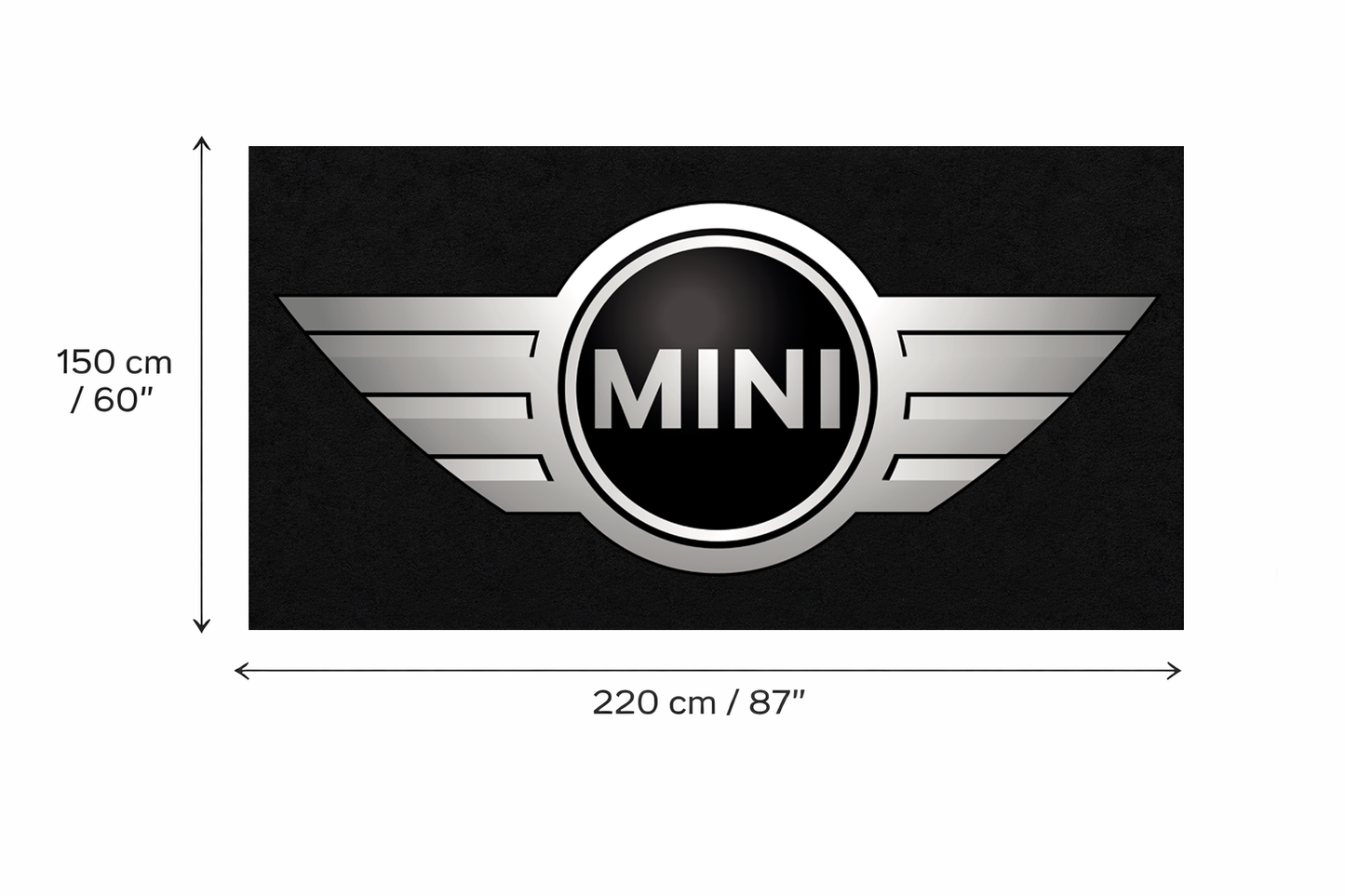 Mini Cooper Garage Floor Mat 5x7 FT (60x87 Inches) Premium Showroom Rug Wall Decor