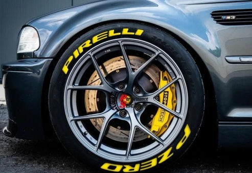 P Zero Permanent Tire Stickers Full Set of 8 for 4 Tires Waterproof & 1.25" Decals