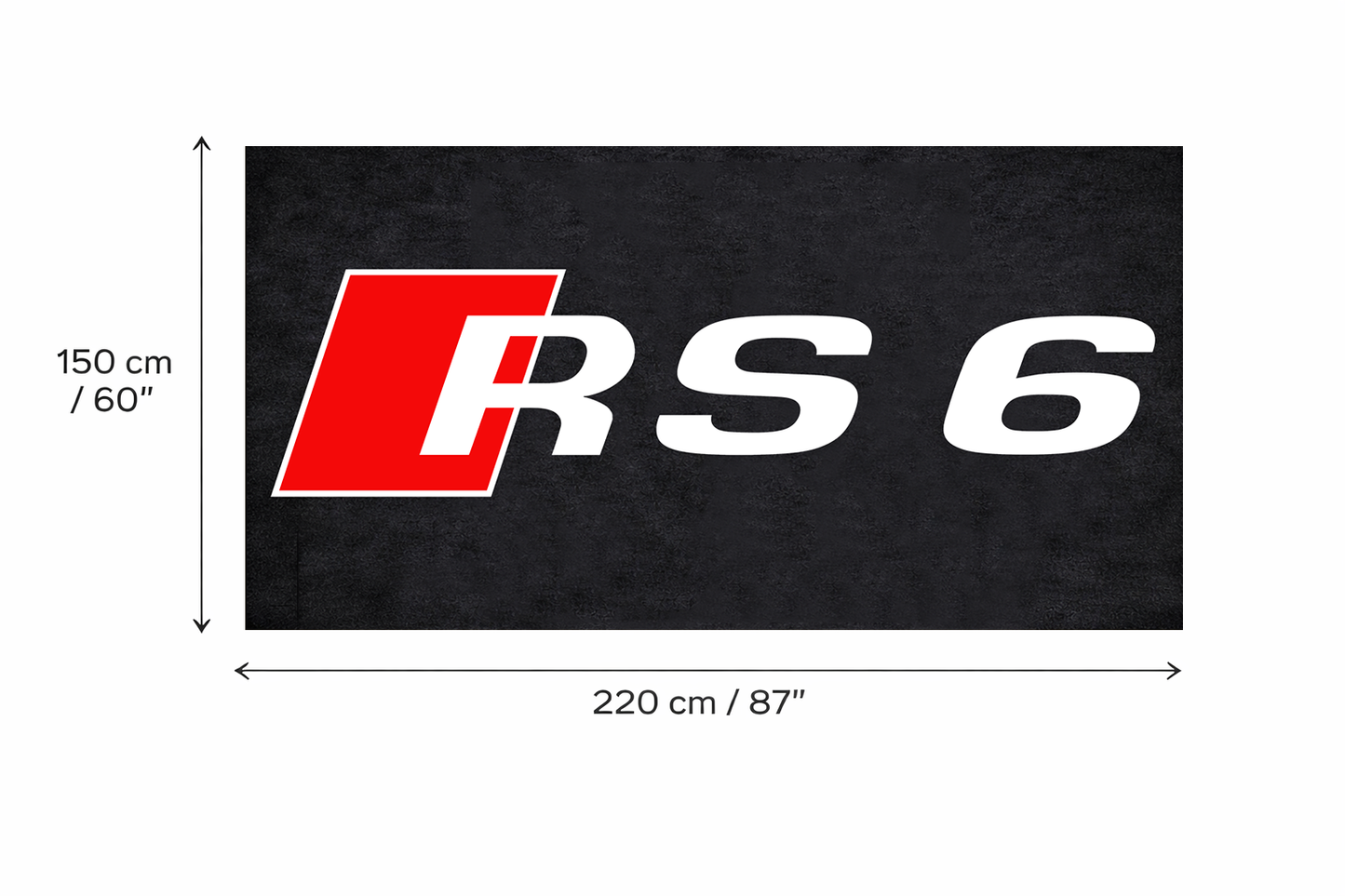 Audi RS6 Garage Floor Mat 5x7 FT (60x87 Inches) Premium Showroom Rug & Wall Decor