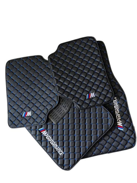 For BMW 430i M Performance Carbon Car Floor Mats Custom fit Leather for all BMW M Performance Waterproof Carpet Liner