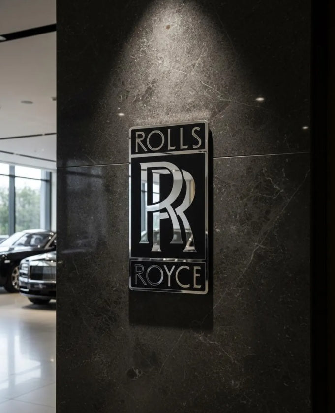 Rolls Royce Wall Sign for Garage – Premium Wall Decor for Car Enthusiasts